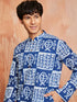 Men's Blue Cotton Kurta